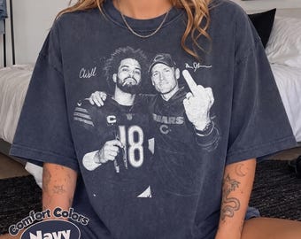 Caleb Williams shirt, Ben Johnson Chicago Football shirt, Comfort Colors marineblauwe t-shirt, Caleb Williams 18 vintage shirt, grappig cadeau voor voetbalfans