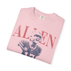 Josh Allen Shirt, Buffalo Football Shirt, Comfort Colors 1717 Ivory Tee, Josh Allen 17 Vintage Bootleg Graphic Shirt, Game Day Football Tee image 4