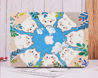 Cute Cats Blue Hard Matte Case Fits New MacBook Neo A18,2026 M5 MacBook Air 13/15,Pro 13 14 15 16,Ret 13/15,Laptop Cover,Custom Gifts