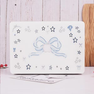 Blue Bows Stars Hard Matte Case Fits New MacBook Neo A18,2026 M5 MacBook Air 13/15,Pro 13 14 15 16,Ret 13/15,Laptop Cover,Custom Gifts
