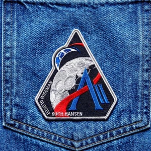 Artemis II Mission Embroidered Iron-On Patch, Space Moon Mission Badge