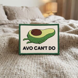 Embroidered Avocado Patch – Humorous Foodie Applique for Bags, Jackets (Iron-On)