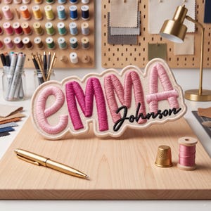 Custom Name Patch, Personalized Embroidery Iron On Badge, Kids Backpack Name Tag