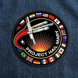 Project Hail Mary Embroidered Iron On Patch Space Mission Sci-Fi Rocket Patch, Embroidery Gift