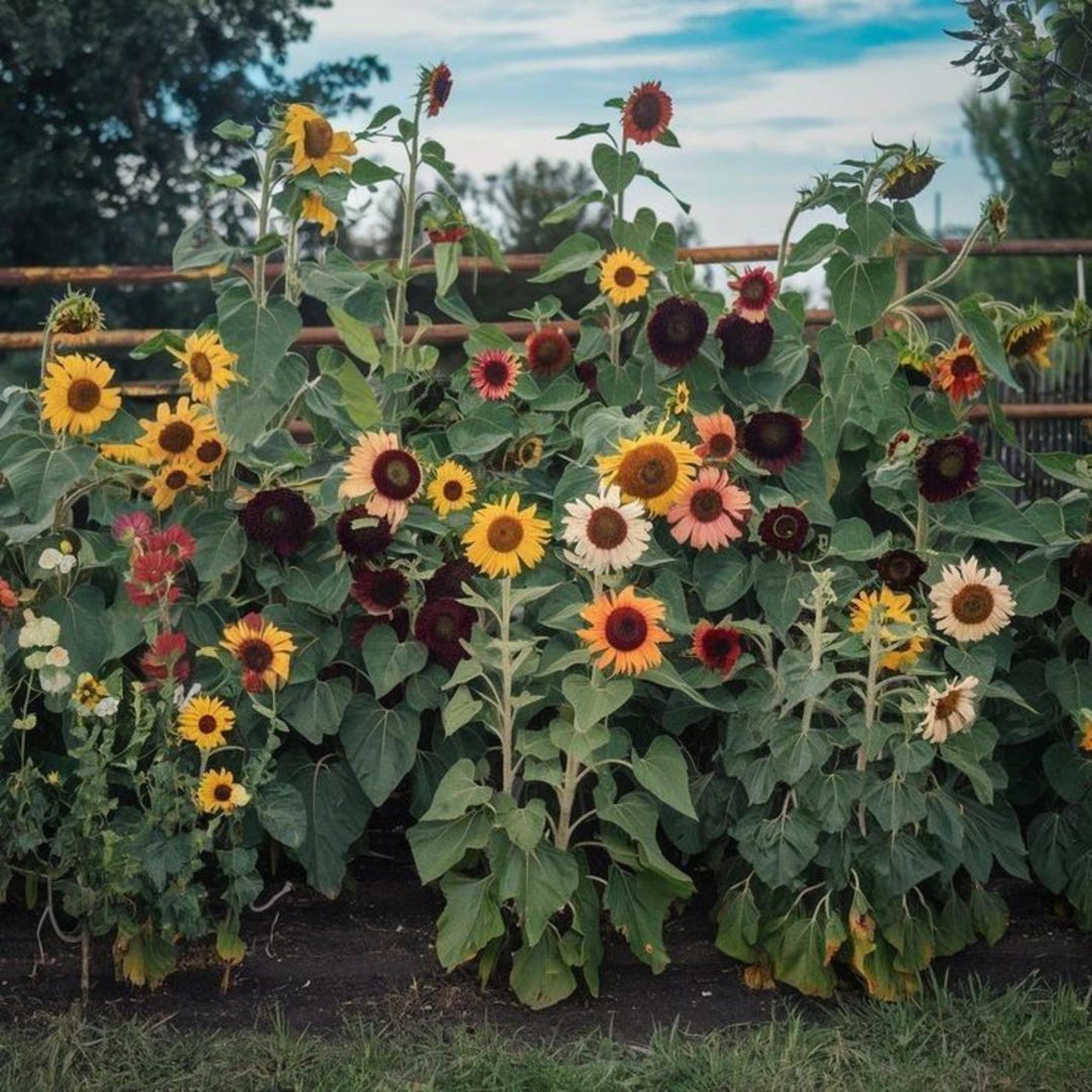 Dwarf Variegated Sunflower Seeds, Multicolor Mini Blooms, Compact ...