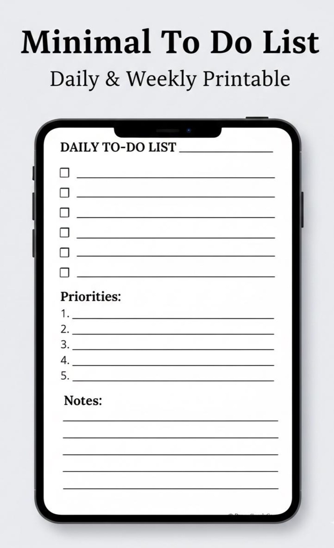 Minimalist to Do List Printable | Daily & Weekly Planner (PDF Download ...