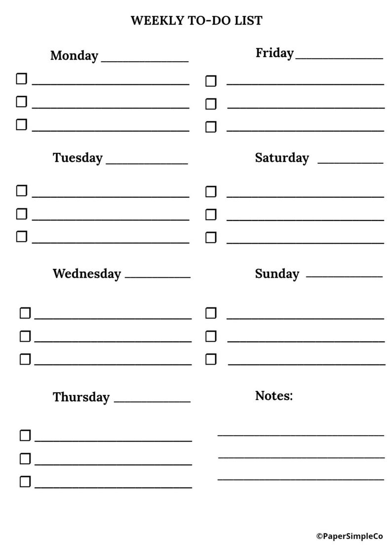 Minimalist to Do List Printable | Daily & Weekly Planner (PDF Download ...