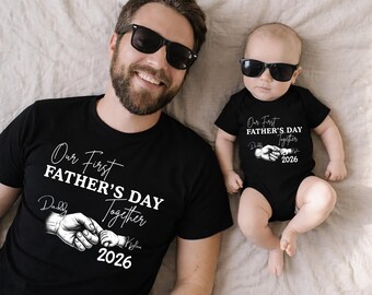 Matching Dad and Baby Father’s Day Shirt Set, Our First Father’s Day Together, Personalized New Dad Gift from Baby