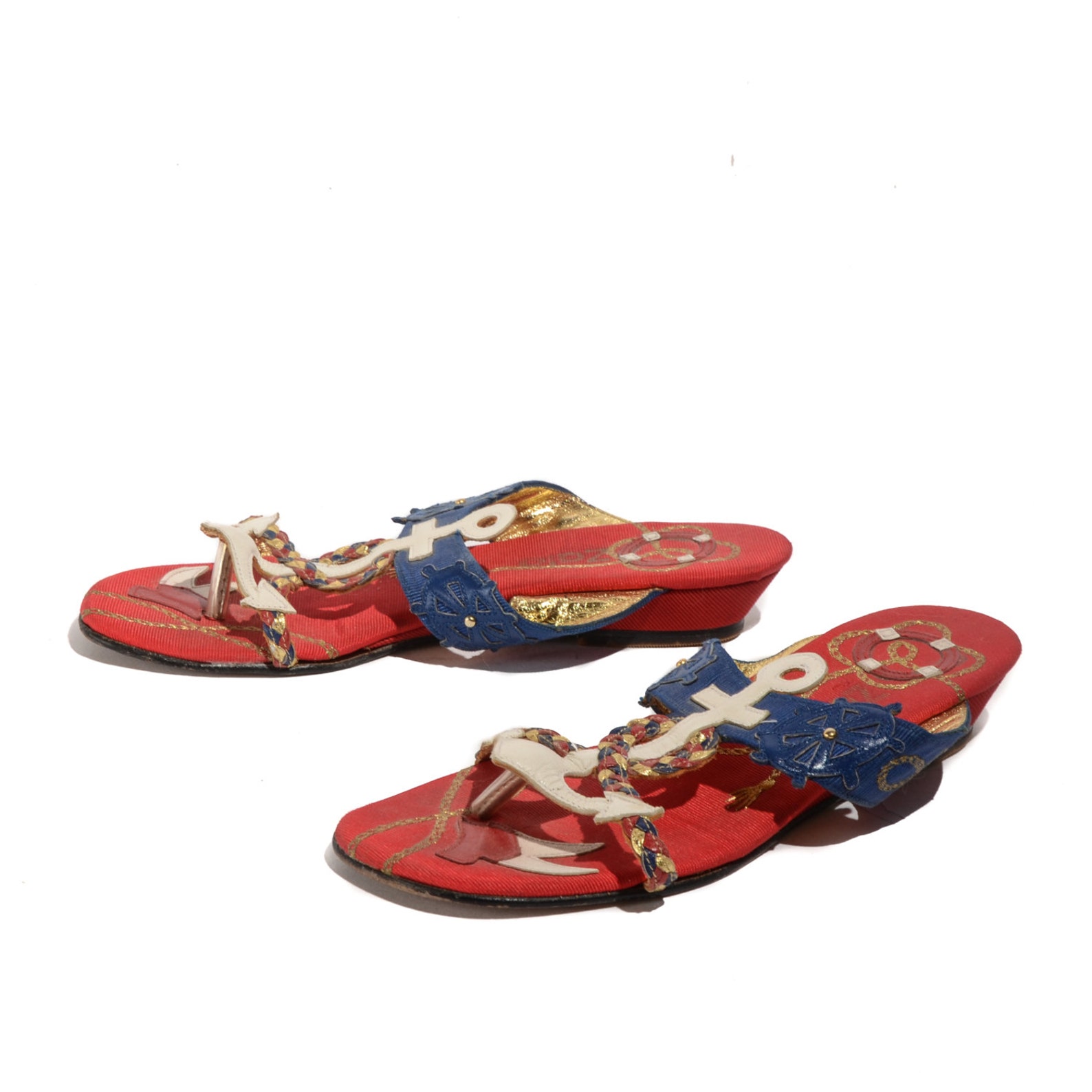 red white & blue sandals