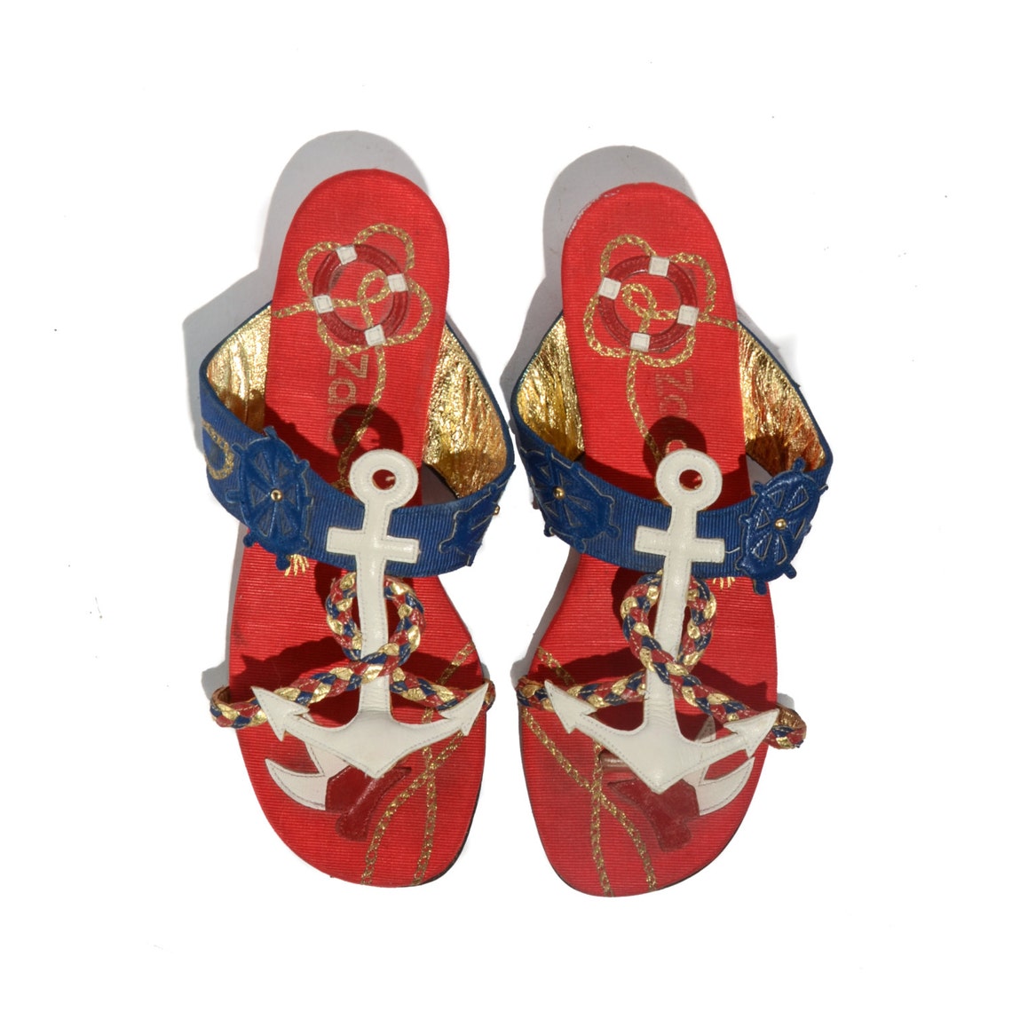 red white & blue sandals