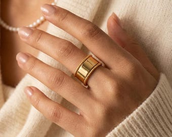 3 Pcs Gold Plated CZ Twist Ring Set, Stackable Bands for Oura Ring Gen 3/4