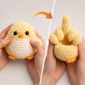 Reversible Middle Finger Bird Crochet Pattern PDF | Funny No-Sew Amigurumi Gag Gift | Beginner Tutorial Instant Download product logo
