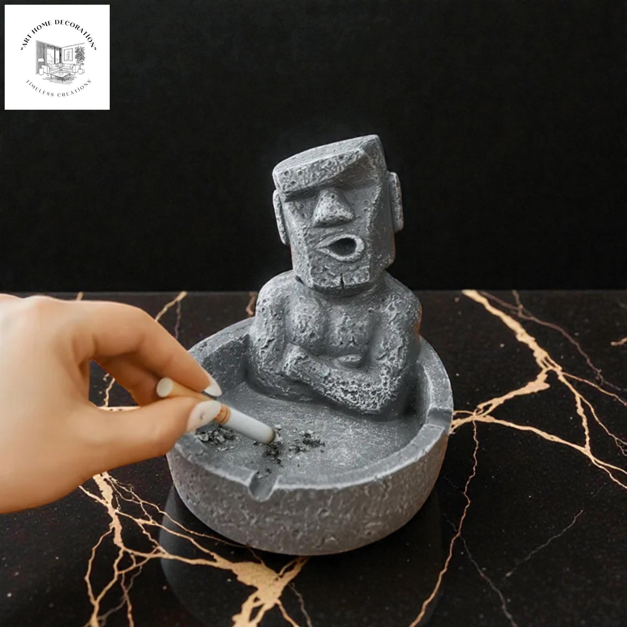 Funny Moai Statue Ashtray, Resin Island Man Desk Decor - Etsy