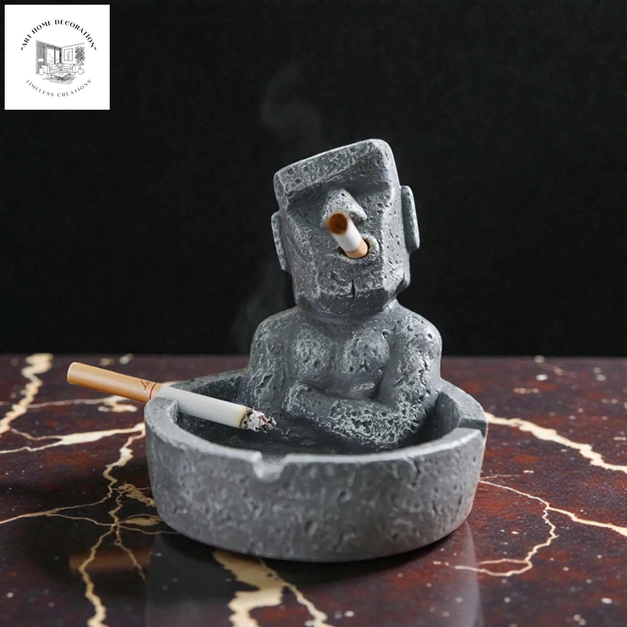 Funny Moai Statue Ashtray, Resin Island Man Desk Decor - Etsy