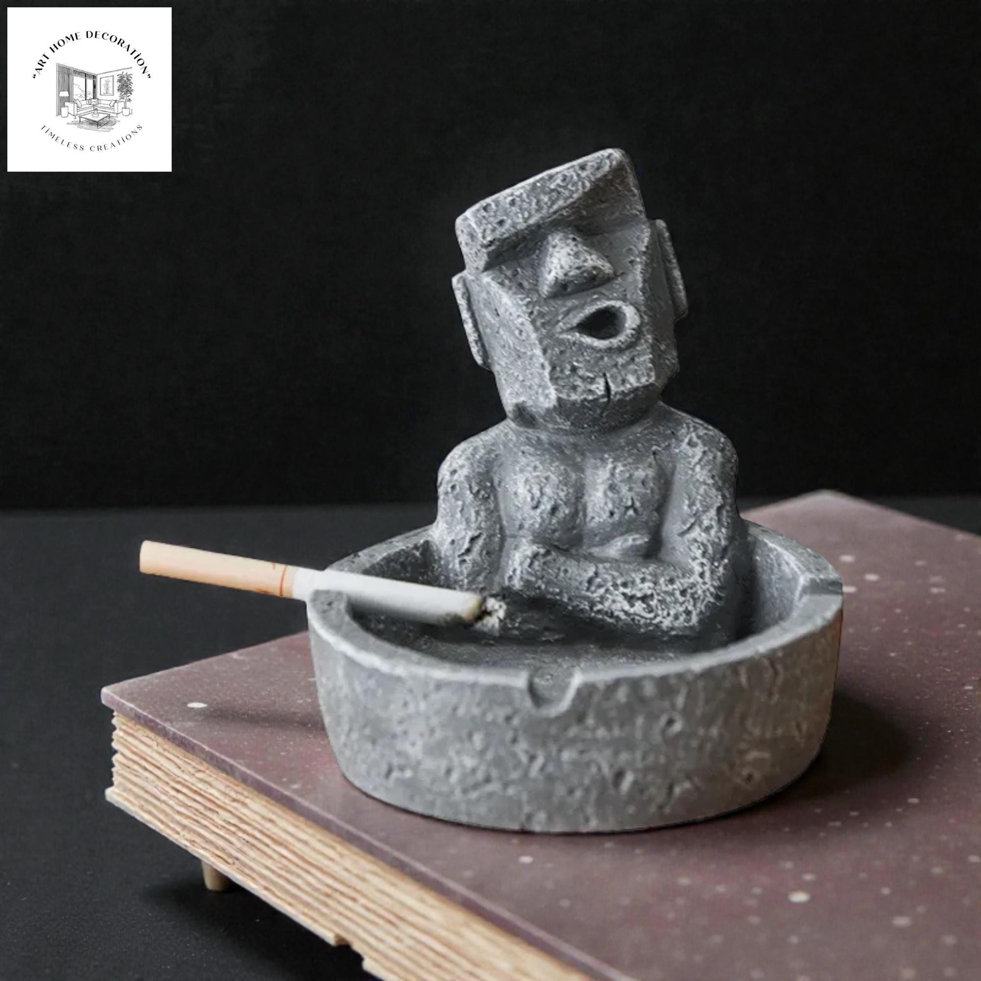 Funny Moai Statue Ashtray, Resin Island Man Desk Decor - Etsy