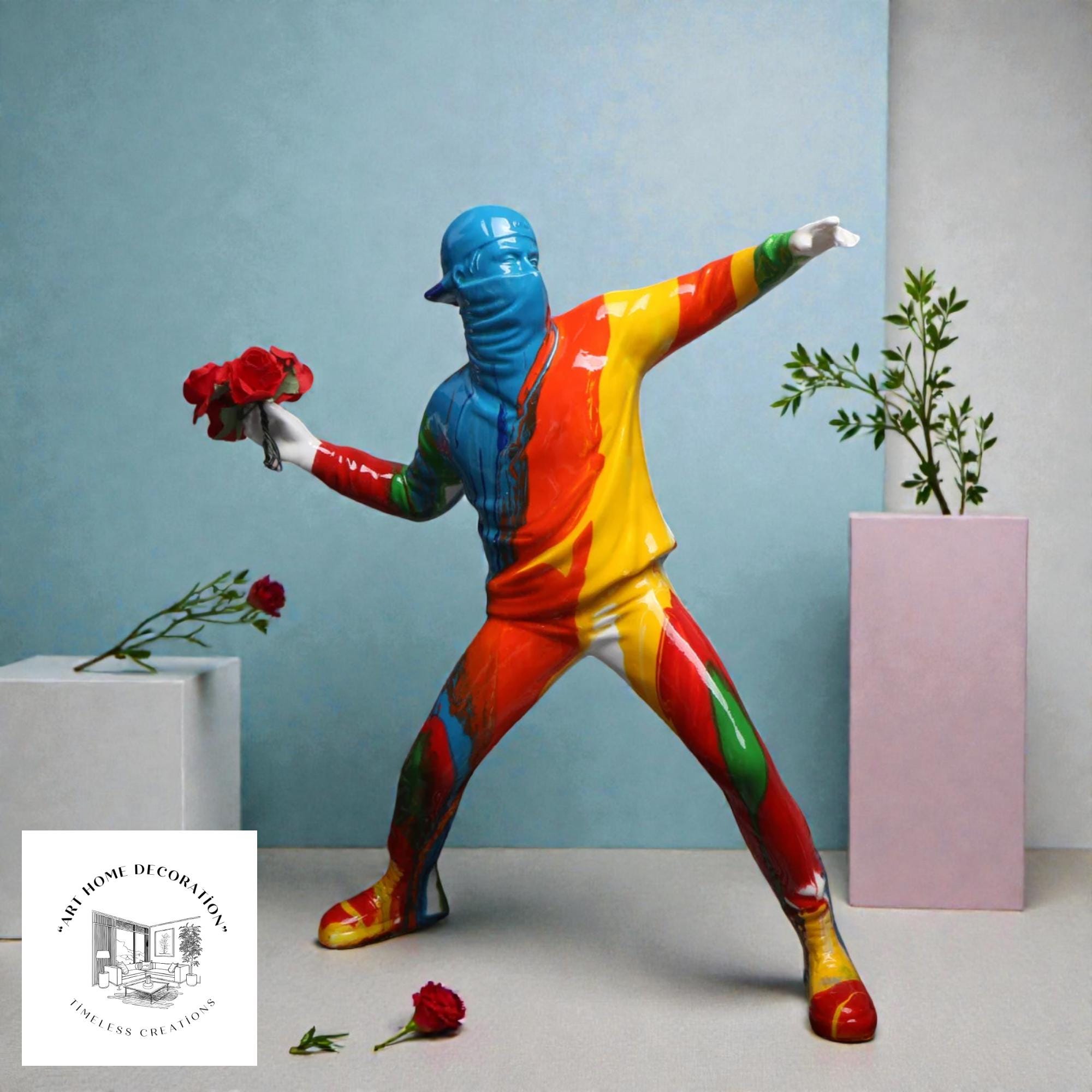 Figurine Banksy – Style Leblon-Delienne – Color Edition, Résine, Art Contemporain