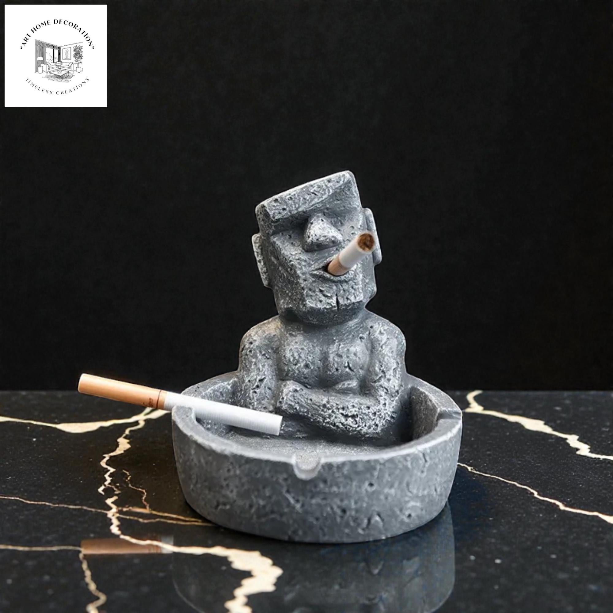 Funny Moai Statue Ashtray, Resin Island Man Desk Decor - Etsy