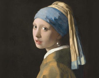 Johannes Vermeer-Mädchen mit Perlenohrring-Digitaldruck (um 1665), druckbare Kunst in Museumsqualität