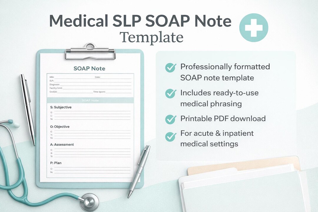 Medical SLP SOAP Note Template Bundle | Acute Care, Inpatient Rehab ...