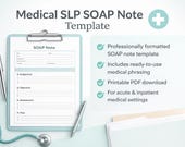 Medical SLP SOAP Note Template Bundle | Acute Care, Inpatient Rehab & SNF | Speech Therapy Documentation Pdf