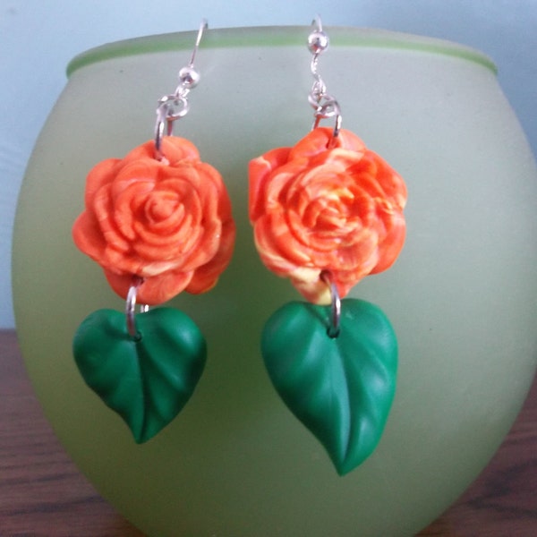 Orange and Yellow Sculpey Earrings