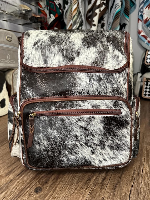 Genuine Cowhide & Leather Western Backpack Diaper Bag
