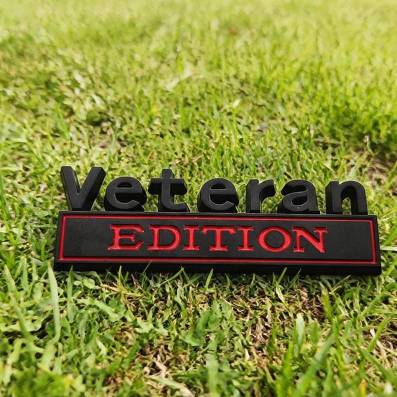Veteran Lettering Metal Veteran Edition Lettering Badge Emblem Car Body Sticker Auto ...