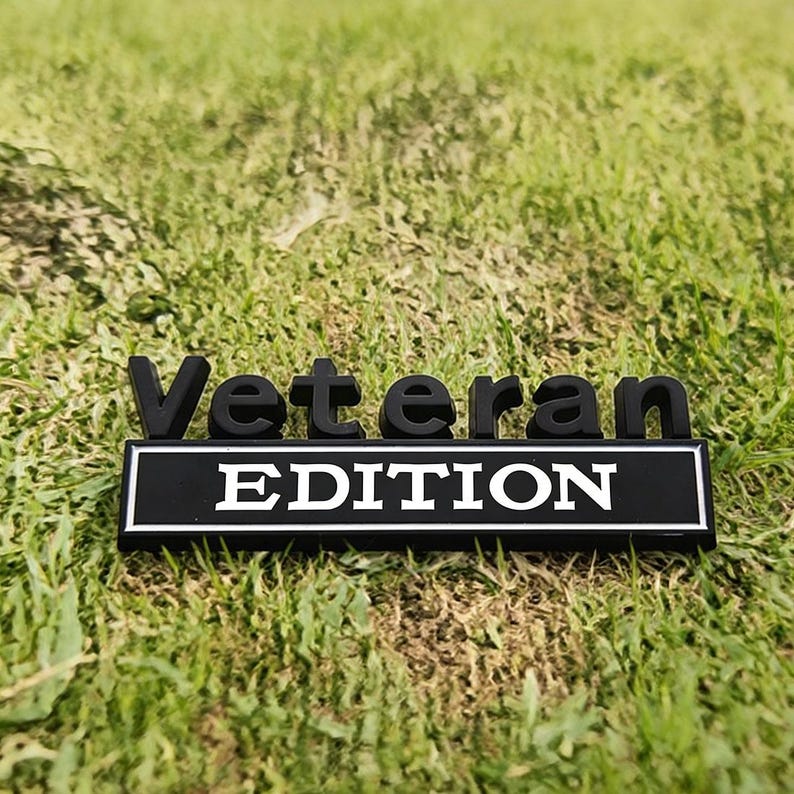 Veteran Lettering Metal Veteran Edition Lettering Badge Emblem Car Body Sticker Auto ...