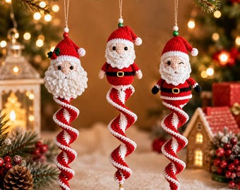 Julspiralvirkmönster Tomtepaket | 3-delat spiralvirkmönster för tomten PDF | Jultomtevindsnurra