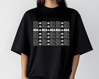 Nate Diaz NDA Shirt - NDA Pattern Shirt, Minimalist Streetwear Graphic Tee, Monochrome Eye Symbol Design, Y2K Cyber Aesthetic T-Shirt