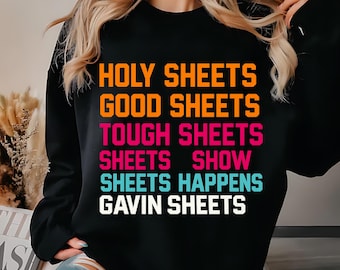 Funny Gavin Sheets Shirt, Holy Sheets Baseball Fan Tee, Retro Sports Pun T-Shirt, Tough Sheets Graphic Tee, Funny Baseball Gift