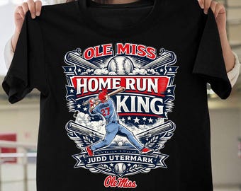 Ole Miss Home Run King Shirt, Judd Utermark Baseball Graphic Shirt, Vintage College Baseball Tee Shirt