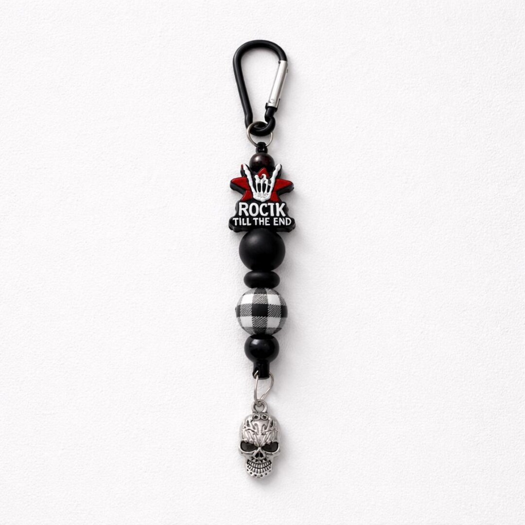 Fan Keychain Cool Rock Fan Keychain With Metal Skull, a Must-have! - Etsy