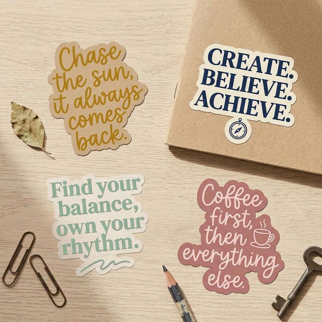 Custom Motivational Quote Stickers, Inspirational Vinyl Decals, Laptop ...