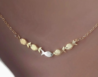 Kette GEGEN DEN STROM. 925 Sterling Silber vergoldet.