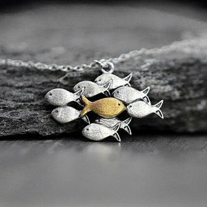 Silber Kette GEGEN DEN STROM Halsketten für Frauen. Bild 3