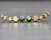 Planet Earth moon phases ear climbers. Celestial ear crawlers. Dainty earrings for her. Best friend gift.