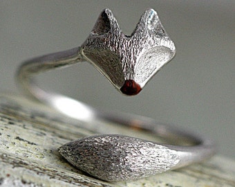 Bague renard. Argent sterling.