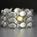 Swimming Against The Current. Sterling adjustable ring. School of fish with one golden enameled fish swimming upstream. Gift for HER.