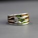 Sterling Tree Bark ring with wood and moss. Mens ring. Womens ring. Unisex. Gift for him or her.