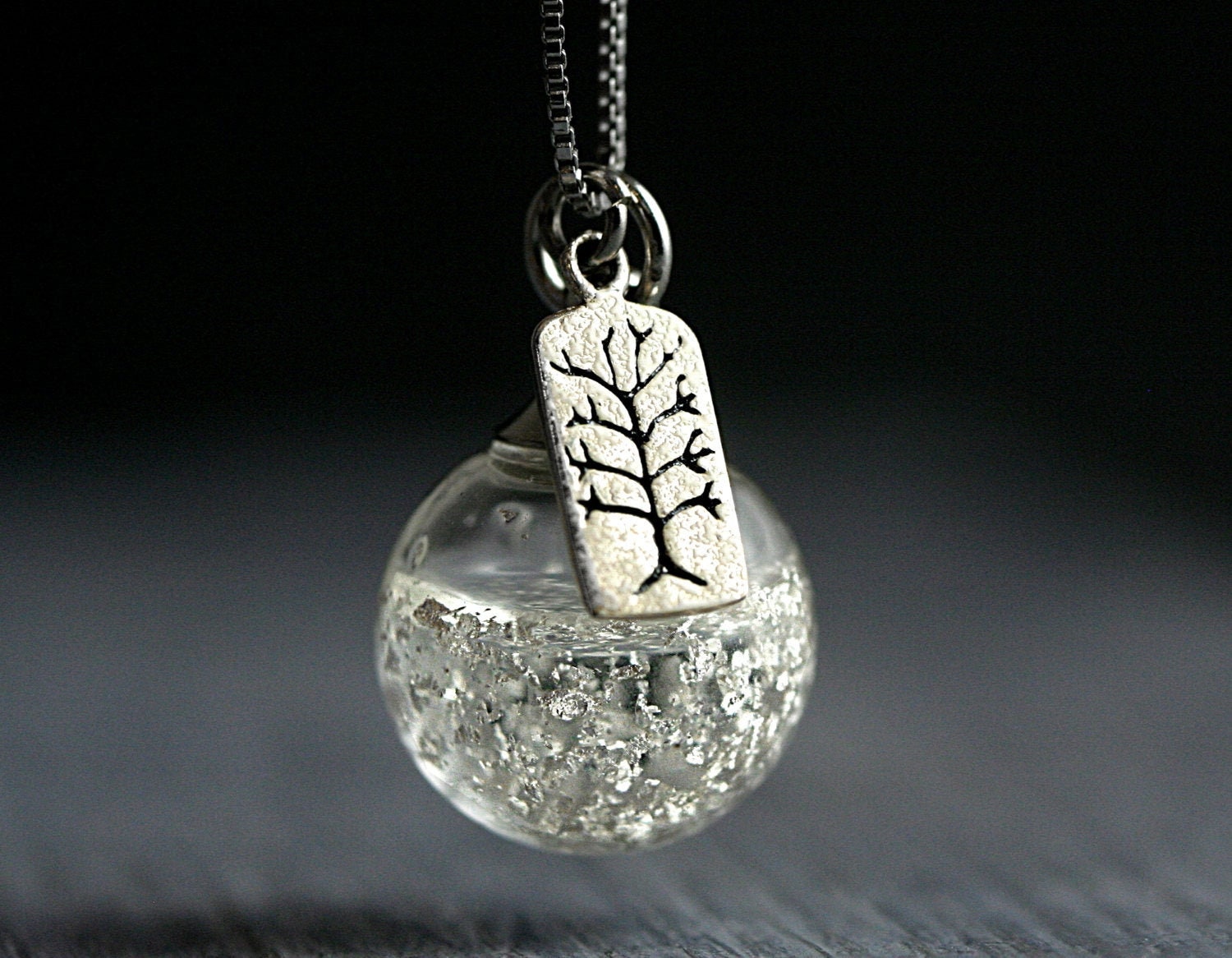 Pin by rachel pendley on disney SNOW GLOBE winter landscape necklace. Tiny floating sterling | Etsy