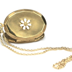 925 vergoldet kleine Medaillonkette Gänseblümchen Bild 4