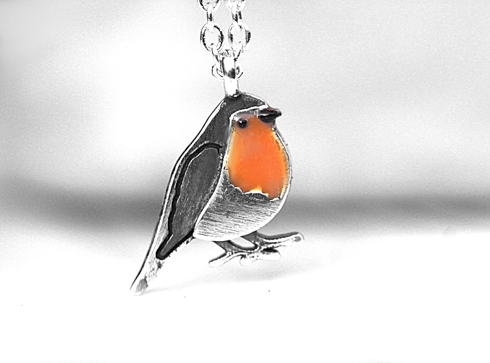 Collana Pettirosso In Argento Sterling 925 - Simbolo Di Gioia E Rinascita - Regalo Per Donne In Confezione Regalo