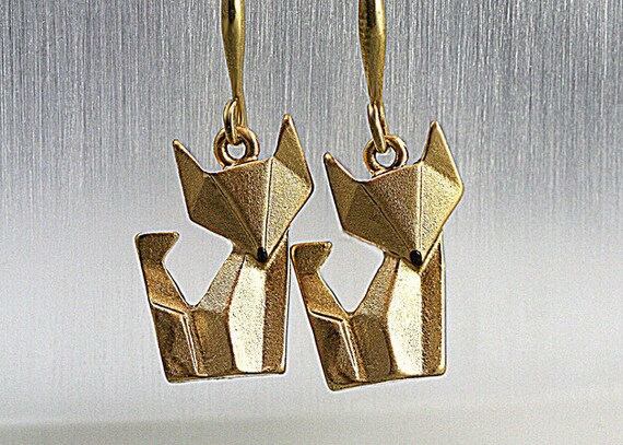 Origami shop fox earrings