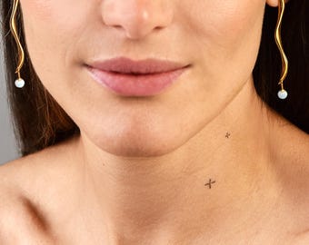 Original 60iger Ohrringe Opal Tropfen. Upcycled Reworked.