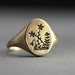 Flower Signet Ring. Gold ring for woman. Vintage style wildflower ring. Best gifts for her. 