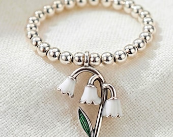 Maiglöckchen Ring 925 Silber grössenverstellbar