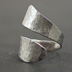 Simple sterling Silver Hammered Twisted Ring. Modern, minimalist jewelry for her. image 3