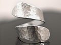 Simple sterling Silver Hammered Twisted Ring. Modern, minimalist jewelry for her.