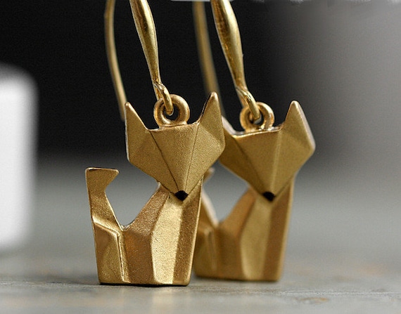 Origami shop fox earrings